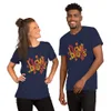 Navy I Love Drugs Bold Statement Tee — bold chunky lettering reading I Love Drugs in warm orange red and yellow tones