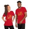 Red I Love Drugs Bold Statement Tee — bold chunky lettering reading I Love Drugs in warm orange red and yellow tones