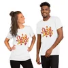 White I Love Drugs Bold Statement Tee — bold chunky lettering reading I Love Drugs in warm orange red and yellow tones