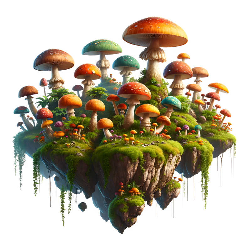 Floating Mushroom Fantasy Tee