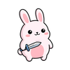 Sword-Wielding Bunny Tee - front artwork
