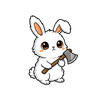 Whimsical Warrior Bunny Tee - front artwork