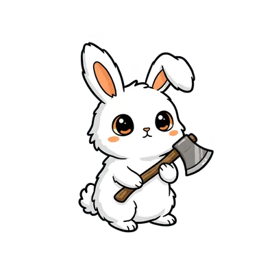 Whimsical Warrior Bunny Tee - front artwork