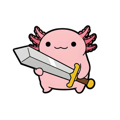 Axolotl Warrior Tee - front artwork