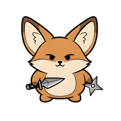 Ninja Fennec Adventure Tee - front artwork