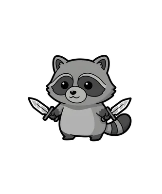 Ninja Raccoon Adventure Tee - front artwork