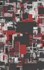 Circuit City Chaos Tough Case for iPhone design — aerial view of a dense abstract cityscape in crimson red, charcoal