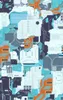 Circuit City Tech Camo Tough Case for iPhone design — dense layered circuit board camouflage pattern in cyan, navy