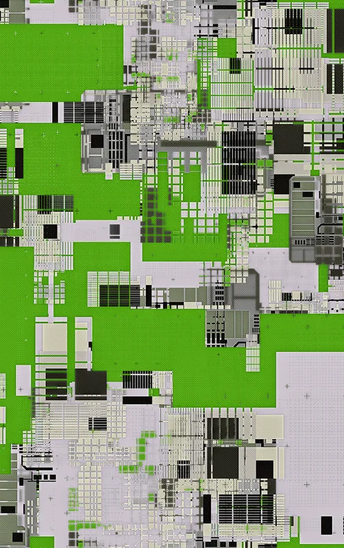 Circuit City Digital Camo Tough Case for iPhone design — aerial digital cityscape in electric green, black, and white
