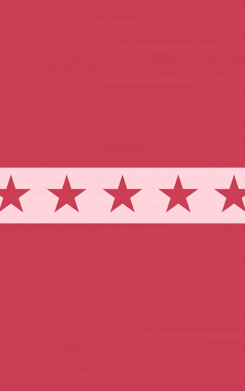 Crimson Stars Bold Stripe Tough Case for iPhone design — seven dark crimson stars on a blush pink horizontal stripe band