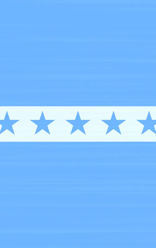 Seven Stars Sky Blue MagSafe Tough Case for iPhone design — seven blue five-pointed stars on a white horizontal band flanked
