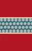 Crimson Snowflake Border Tough Case for iPhone design — teal band of repeating geometric snowflake medallions in cream