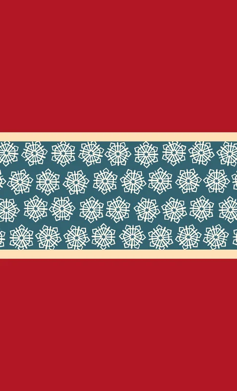 Crimson Snowflake Band Tough Case for Samsung design — crimson red background with a horizontal teal band filled
