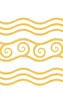 Golden Tides Wave Pattern Tough Case for iPhone design — repeating golden wave lines and ornate spiral crests in warm amber