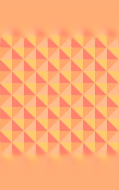 Sunset Grid Geometric MagSafe Tough Case for iPhone design — repeating triangle grid mosaic in warm coral, peach, blush