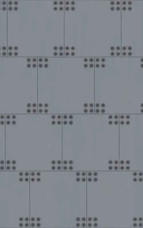 Steel Grid Dot Matrix Tough Case for iPhone design — repeating grid of dark circular dots arranged in pairs on a cool