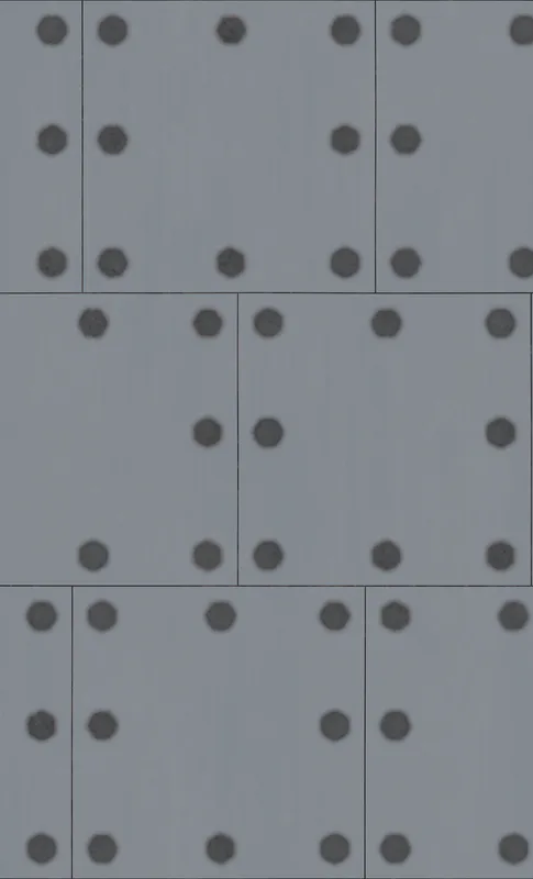 Industrial Grid Steel Panel Tough Case for Samsung design — repeating grid of dark circular rivets on brushed cool grey