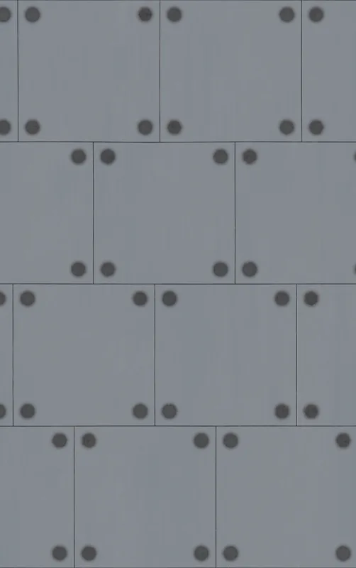 Steel Panel Industrial Tough Case for iPhone design — repeating grey steel panel pattern with dark circular rivets arranged