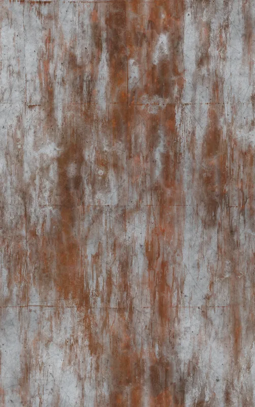 Rust and Ruin Metal Tough Case for iPhone design — heavily rusted metal surface with vertical rust streaks bleeding through
