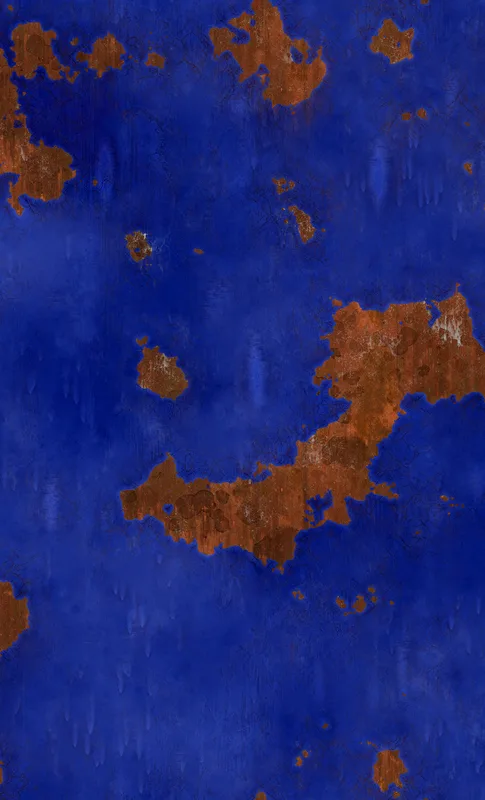 Cobalt Rust Storm Tough Case for Samsung design — cobalt blue painted surface with scattered rust-orange oxidized patches