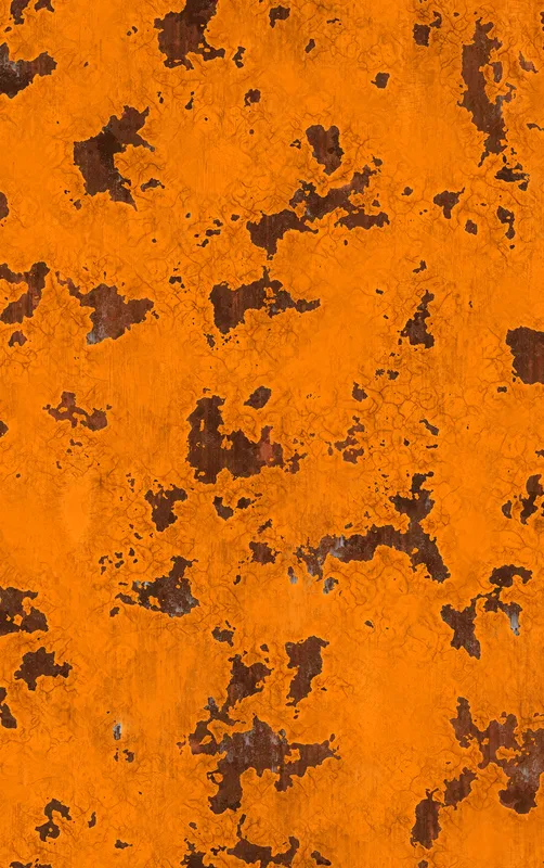Rust Never Sleeps Tough Case for iPhone design — heavily rusted orange painted metal surface with dark brown corroded