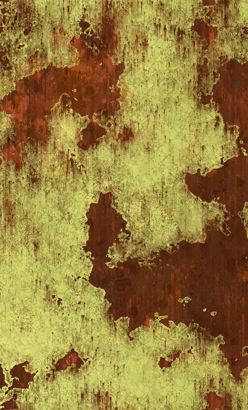 Rusted Decay Industrial Tough Case for Samsung design — peeling olive and gold paint revealing deep rust-red corroded metal