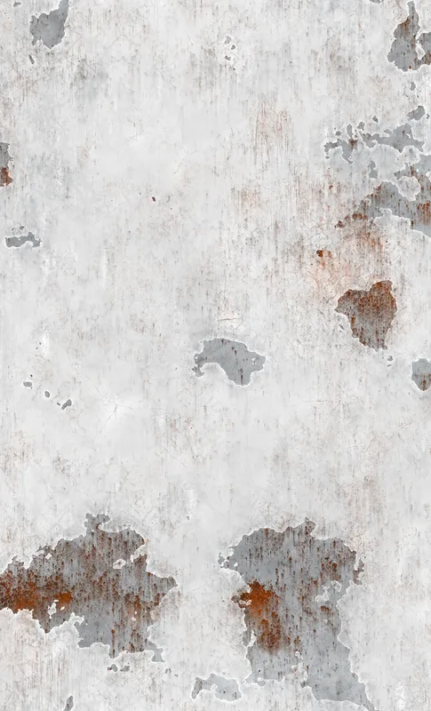 Rusted Decay Peeling Paint Tough Case for Samsung design — photorealistic peeling white paint revealing steel-gray primer