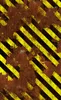 Hazard Zone Rusted Steel Tough Case for Samsung design — rusted red metal surface covered in chipped and peeling yellow