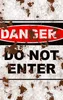 Danger Do Not Enter Tough Case for iPhone design — distressed white rusted metal surface with a bold black-bordered warning