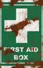 Rusted First Aid Survivor Tough Case for iPhone design — weathered green first aid box sign with white cross, heavy rust