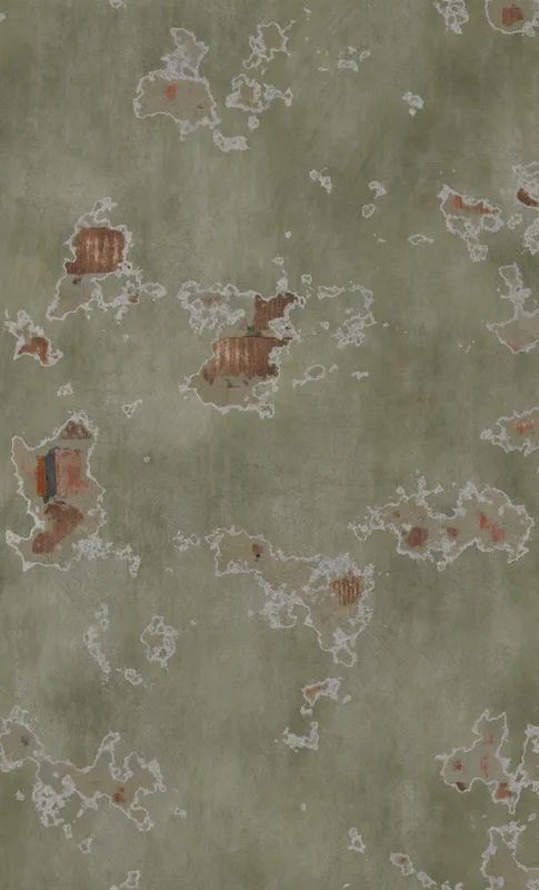 Weathered Wall Ruins Tough Case for Samsung design — peeling sage green plaster wall with patches of exposed terracotta