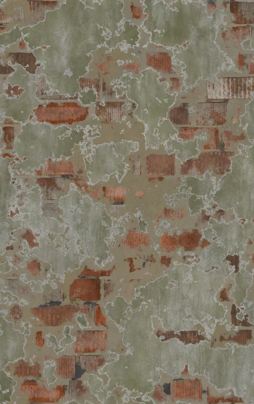 Crumbling Plaster Brick Wall Tough Case for iPhone design — aged plaster wall peeling away to reveal terracotta brick