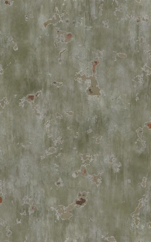 Weathered Green Metal Patina Tough Case for iPhone design — aged olive-green corroded metal surface with scattered rust