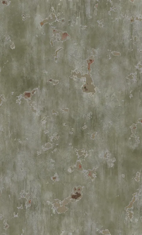 Weathered War Paint Tough Case for Samsung design — aged military steel surface with streaked olive green paint, flaking