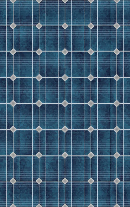 Solar Grid Power Tough Case for iPhone design — close-up repeating grid of deep navy and teal blue solar photovoltaic cells