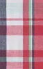 traditional tartan plaid pattern with bold red, navy, forest green, and white intersecting woven stripes