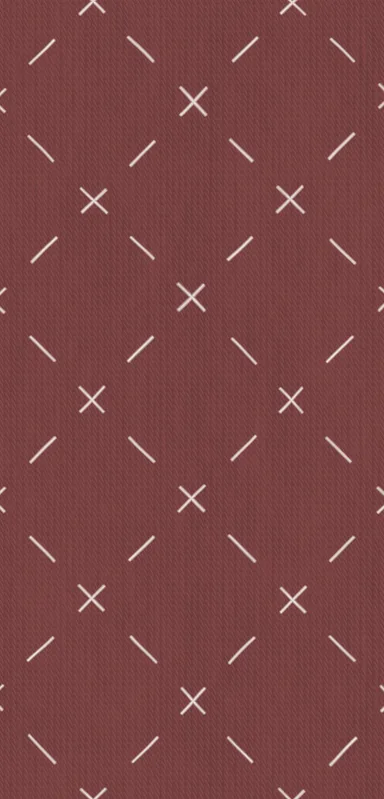 Crimson Cross Stitch Clear Case for iPhone design — repeating white cross stitch X marks and diagonal dashes arranged