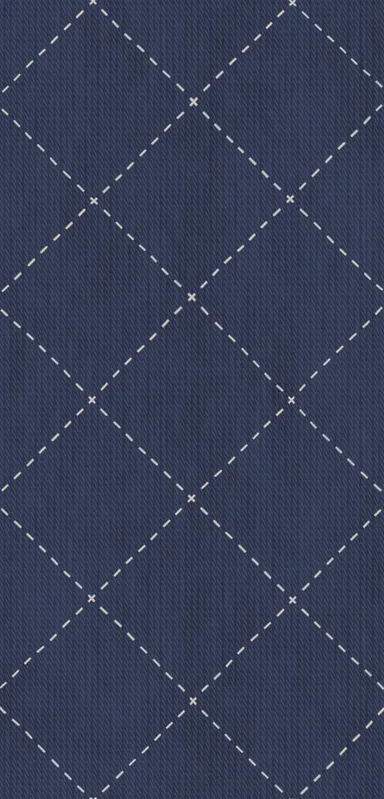 Navy Quilted Diamond Clear Case for iPhone design — diagonal navy quilted diamond grid with white dashed stitch lines