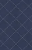 deep navy blue diagonal diamond grid with white dashed stitching lines and small cross-stitch marks at each intersection, resembling quilted fabric