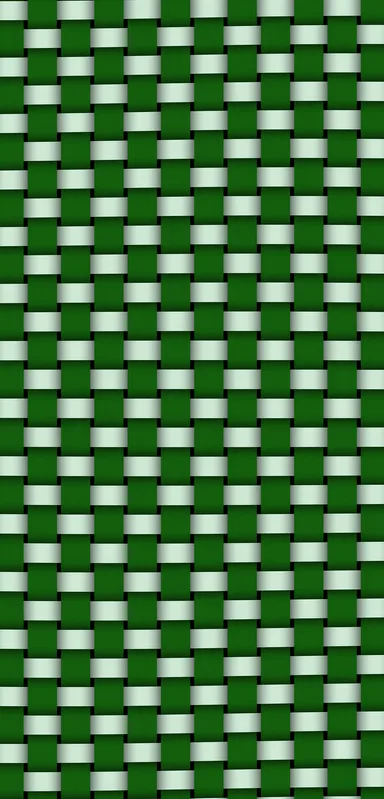 Green Woven Basket Weave Clear Case for iPhone design — tightly interlaced basket weave pattern in deep forest green