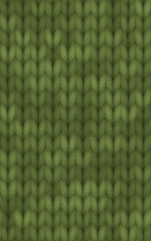 Forest Knit MagSafe Tough Case for iPhone design — close-up of a seamless olive and moss green hand-knitted wool stitch