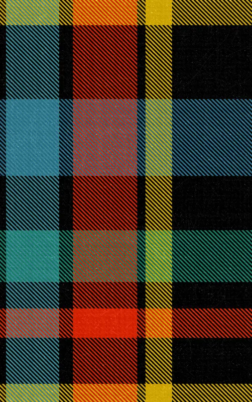 Highland Bold Plaid MagSafe Tough Case for iPhone design — vibrant tartan plaid pattern in deep black, electric teal, fiery