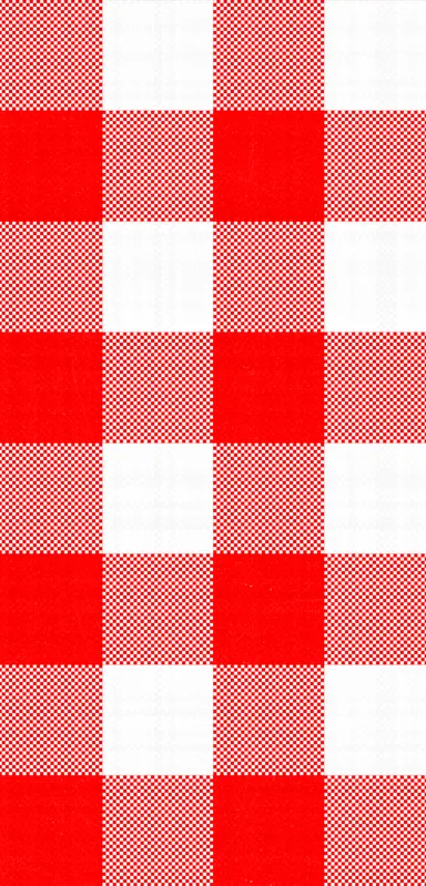 Red Gingham Picnic Plaid Clear Case for iPhone design — classic red and white gingham checkerboard woven fabric pattern