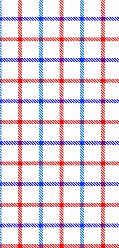 American Plaid Clear Case for iPhone design — red, white, and blue gingham plaid grid with diagonal stripe detailing