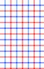 red white and blue gingham plaid pattern with diagonal stripe detailing at grid intersections on white background