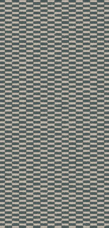 Woven Textile Grid Clear Case for iPhone design — tightly woven basket-weave grid pattern in alternating teal and natural