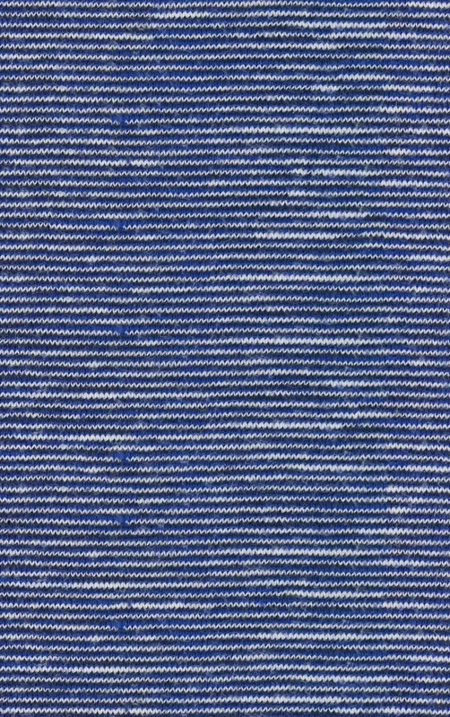 close-up of horizontal knit fabric rows in cobalt blue and white, resembling a woven maritime textile with fine stitch detail