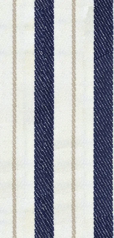 Nautical Ticking Stripe Clear Case for iPhone design — woven ticking stripe pattern with wide navy blue stripes, slim taupe