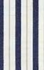 vertical ticking stripe pattern with wide navy blue bands, crisp white panels, and narrow taupe pinstripe accents on woven textile texture