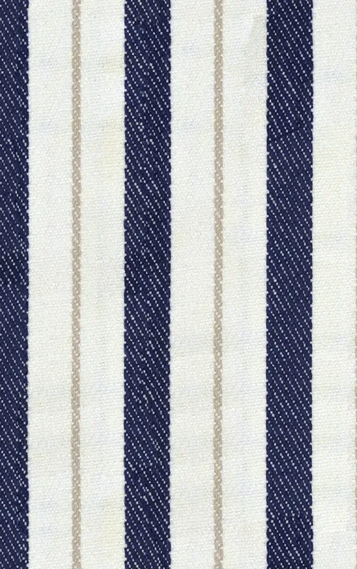 Nautical Ticking Stripe Classic MagSafe Tough Case for iPhone design — vertical ticking stripes in navy blue and cream